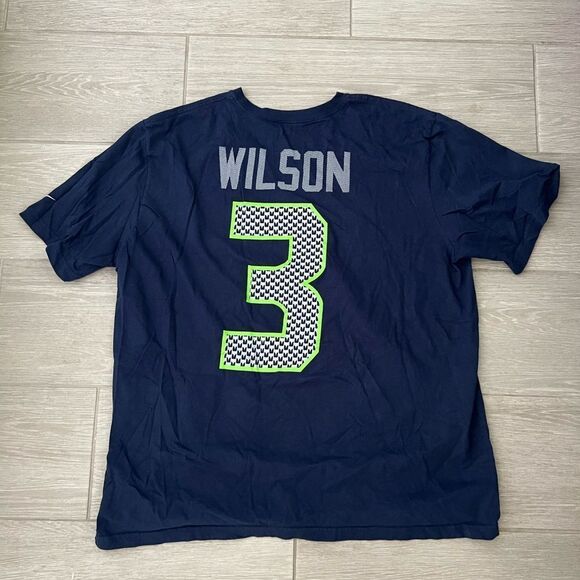 Nike 2013 Super Bowl XLVIII Seattle Seahawks Wilson 3 Jersey Shirt 2XL - Picture 4 of 5